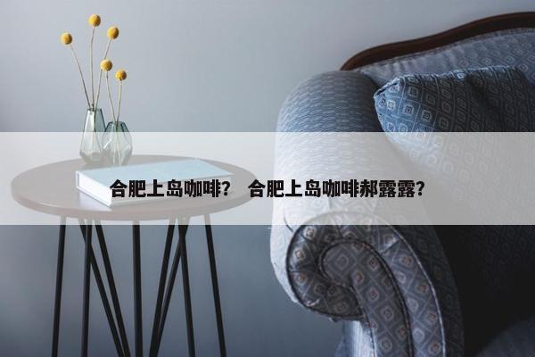 合肥上岛咖啡？ 合肥上岛咖啡郝露露？