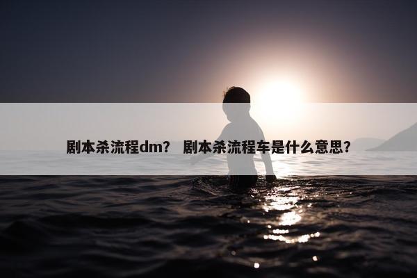 剧本杀流程dm？ 剧本杀流程车是什么意思？