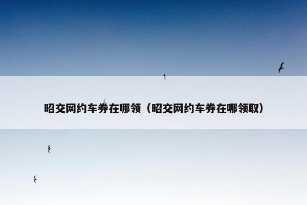 昭交网约车券在哪领（昭交网约车券在哪领取）