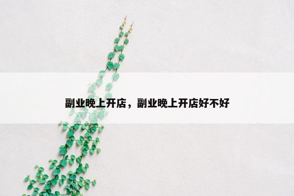 副业晚上开店，副业晚上开店好不好