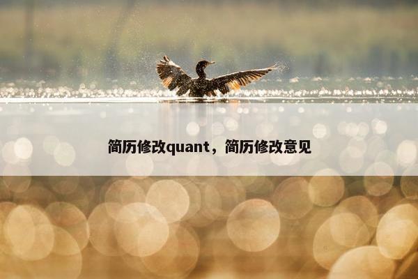 简历修改quant，简历修改意见