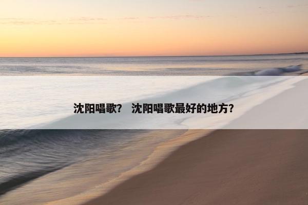 沈阳唱歌？ 沈阳唱歌最好的地方？