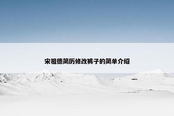 宋祖德简历修改裤子的简单介绍