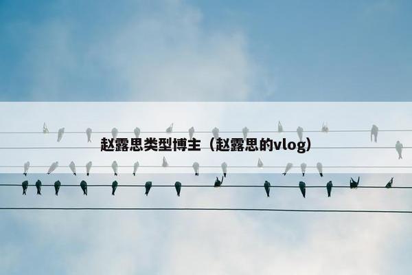 赵露思类型博主（赵露思的vlog）