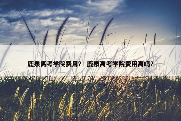 鹿泉高考学院费用？ 鹿泉高考学院费用高吗？