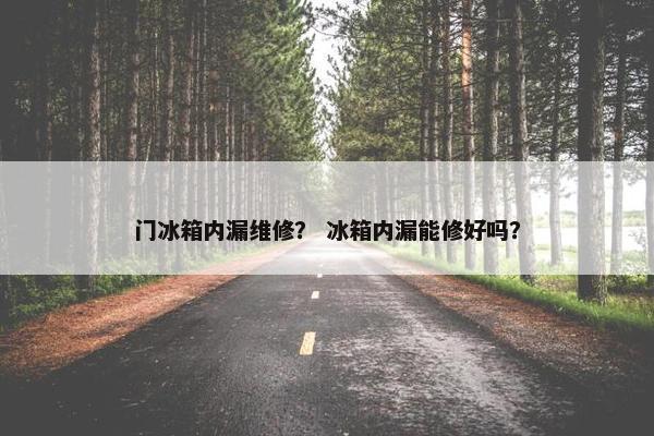 门冰箱内漏维修？ 冰箱内漏能修好吗？