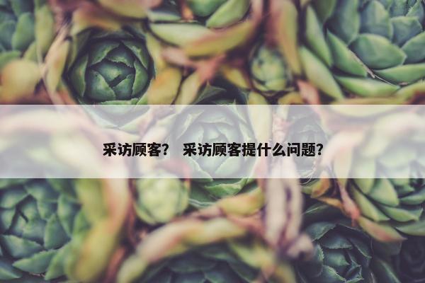 采访顾客? 采访顾客提什么问题? 采访顾客? 采访顾客提什么问题?