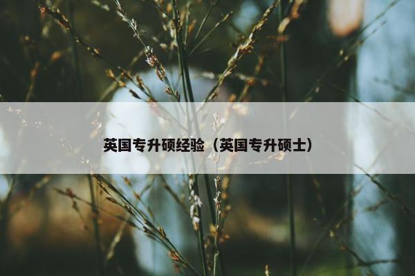 英国专升硕经验(英国专升硕士) 英国专升硕经验(英国专升硕士)