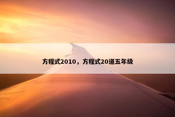 方程式2010，方程式20道五年级