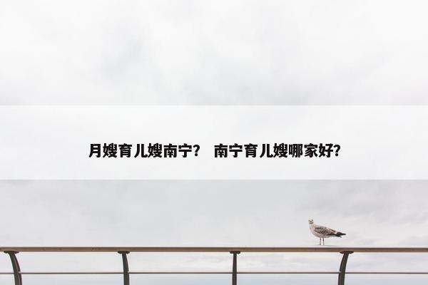 月嫂育儿嫂南宁？ 南宁育儿嫂哪家好？