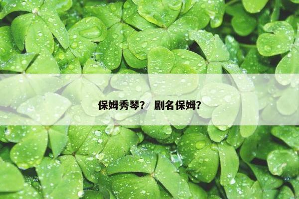 保姆秀琴？ 剧名保姆？