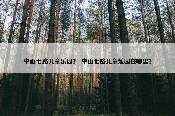 中山七路儿童乐园？ 中山七路儿童乐园在哪里？