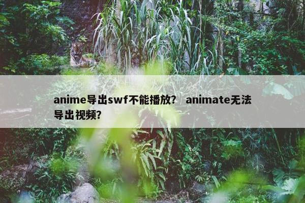 anime导出swf不能播放？ animate无法导出视频？