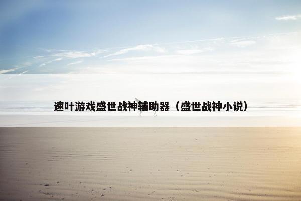 速叶游戏盛世战神辅助器（盛世战神小说）