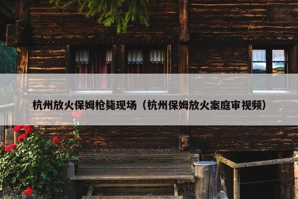 杭州放火保姆枪毙现场（杭州保姆放火案庭审视频）