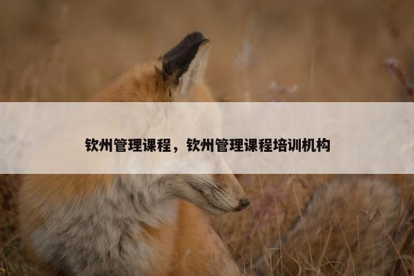钦州管理课程，钦州管理课程培训机构