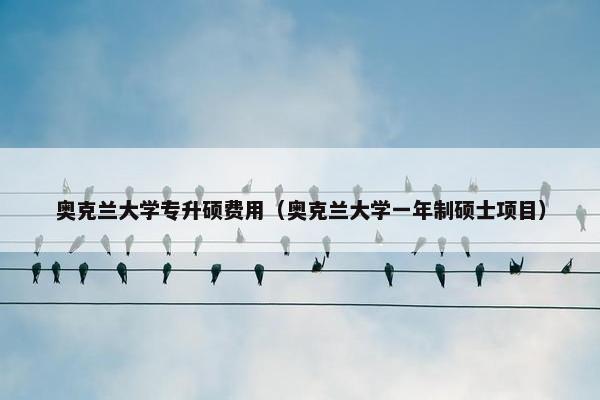 奥克兰大学专升硕费用（奥克兰大学一年制硕士项目）
