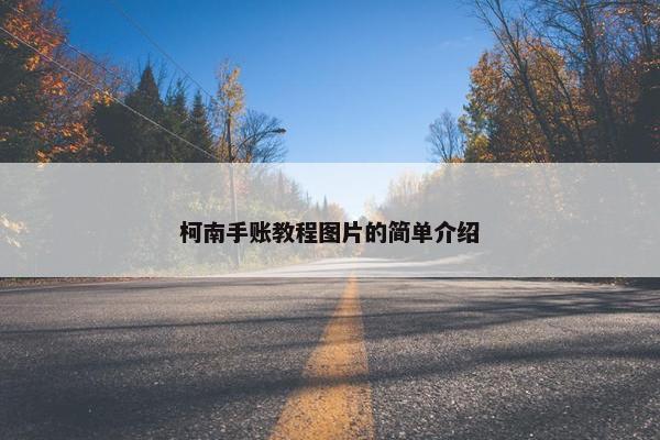 柯南手账教程图片的简单介绍