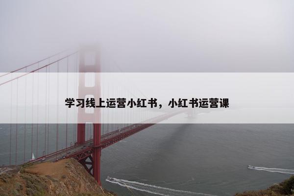 学习线上运营小红书，小红书运营课