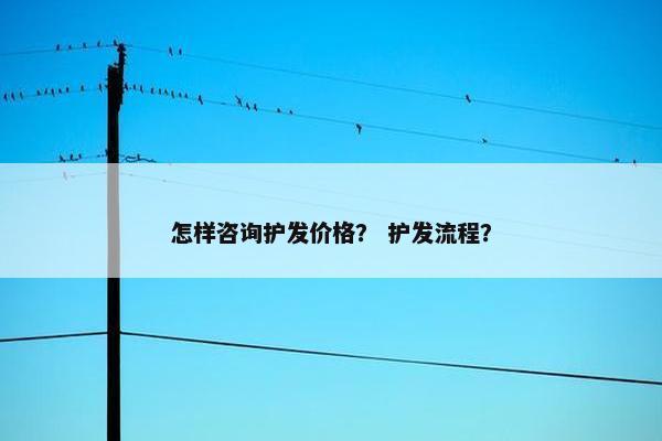 怎样咨询护发价格？ 护发流程？