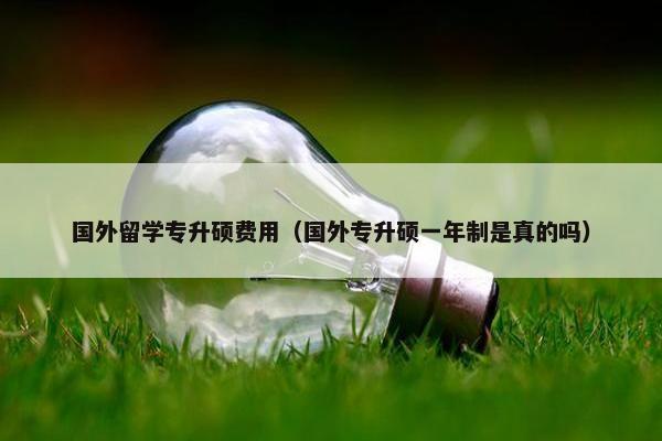 国外留学专升硕费用（国外专升硕一年制是真的吗）