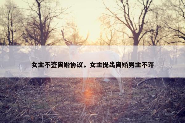女主不签离婚协议，女主提出离婚男主不许
