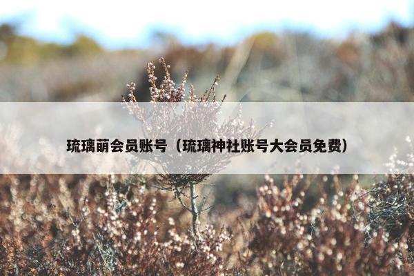 琉璃萌会员账号(琉璃神社账号大会员免费) 琉璃萌会员账号(琉璃神社账号大会员免费)