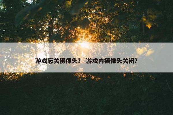 游戏忘关摄像头？ 游戏内摄像头关闭？