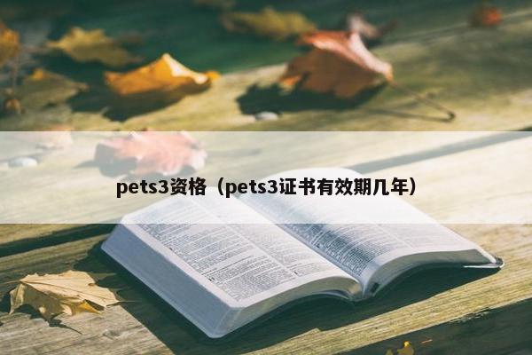 pets3资格（pets3证书有效期几年）
