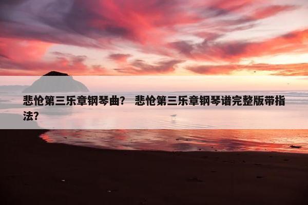 悲怆第三乐章钢琴曲？ 悲怆第三乐章钢琴谱完整版带指法？
