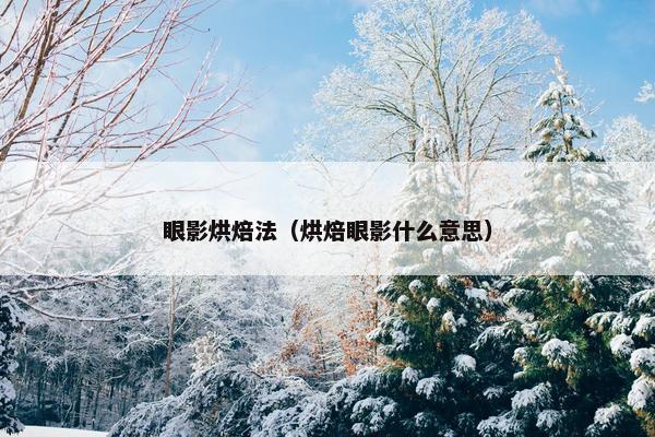 眼影烘焙法（烘焙眼影什么意思）