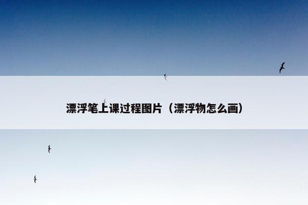 漂浮笔上课过程图片（漂浮物怎么画）