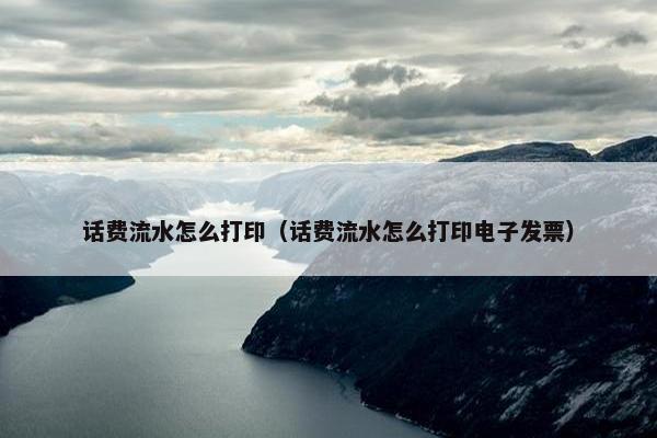 话费流水怎么打印（话费流水怎么打印电子发票）
