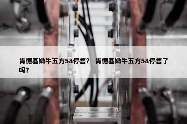 肯德基嫩牛五方58停售？ 肯德基嫩牛五方58停售了吗？