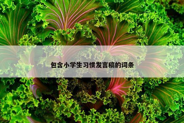 包含小学生习惯发言稿的词条