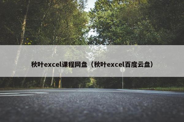 秋叶excel课程网盘（秋叶excel百度云盘）
