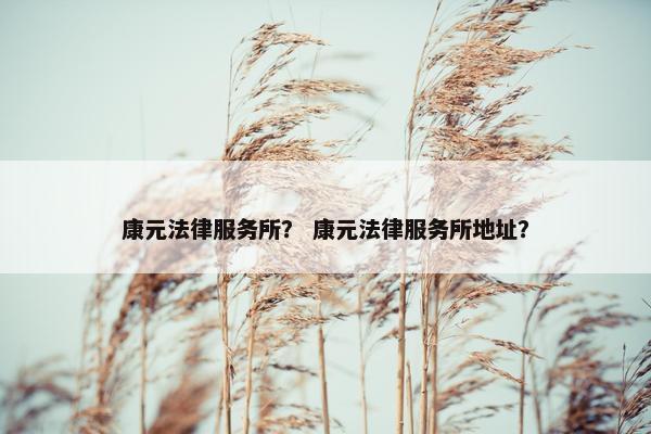 康元法律服务所？ 康元法律服务所地址？