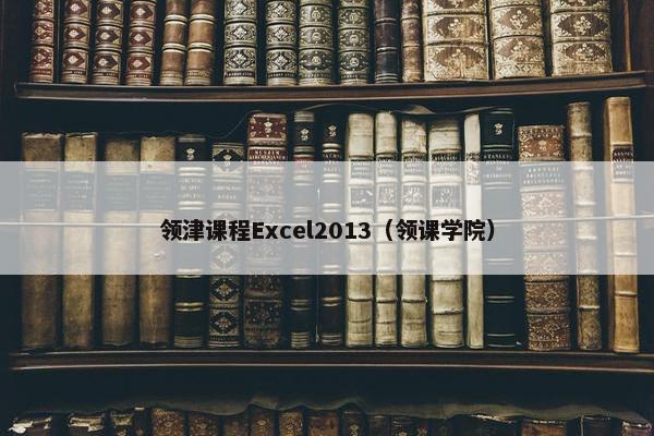 领津课程Excel2013(领课学院) 领津课程Excel2013(领课学院)