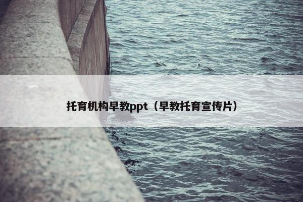 托育机构早教ppt（早教托育宣传片）