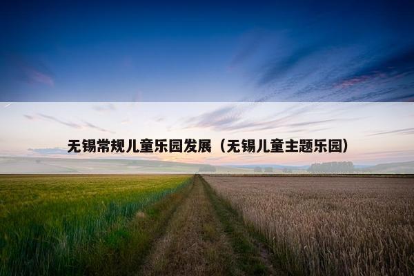 无锡常规儿童乐园发展（无锡儿童主题乐园）