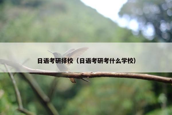 日语考研择校（日语考研考什么学校）