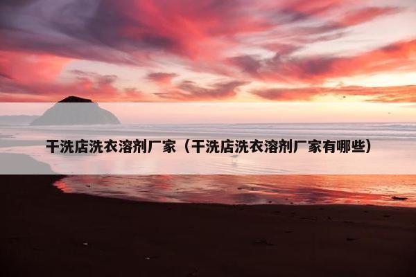 干洗店洗衣溶剂厂家（干洗店洗衣溶剂厂家有哪些）