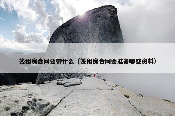 签租房合同要带什么(签租房合同要准备哪些资料) 签租房合同要带什么(签租房合同要准备哪些资料)
