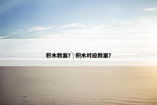 积木教案? 积木对应教案? 积木教案? 积木对应教案?