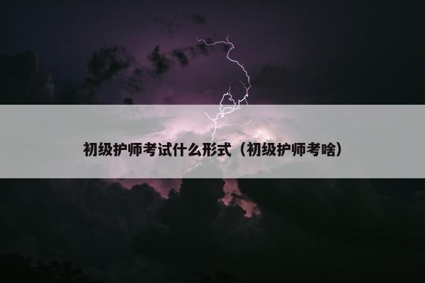 初级护师考试什么形式（初级护师考啥）